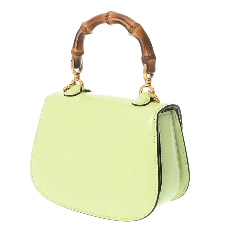Gucci Handbag Calfskin Green Bamboo Top Handle 2way Green